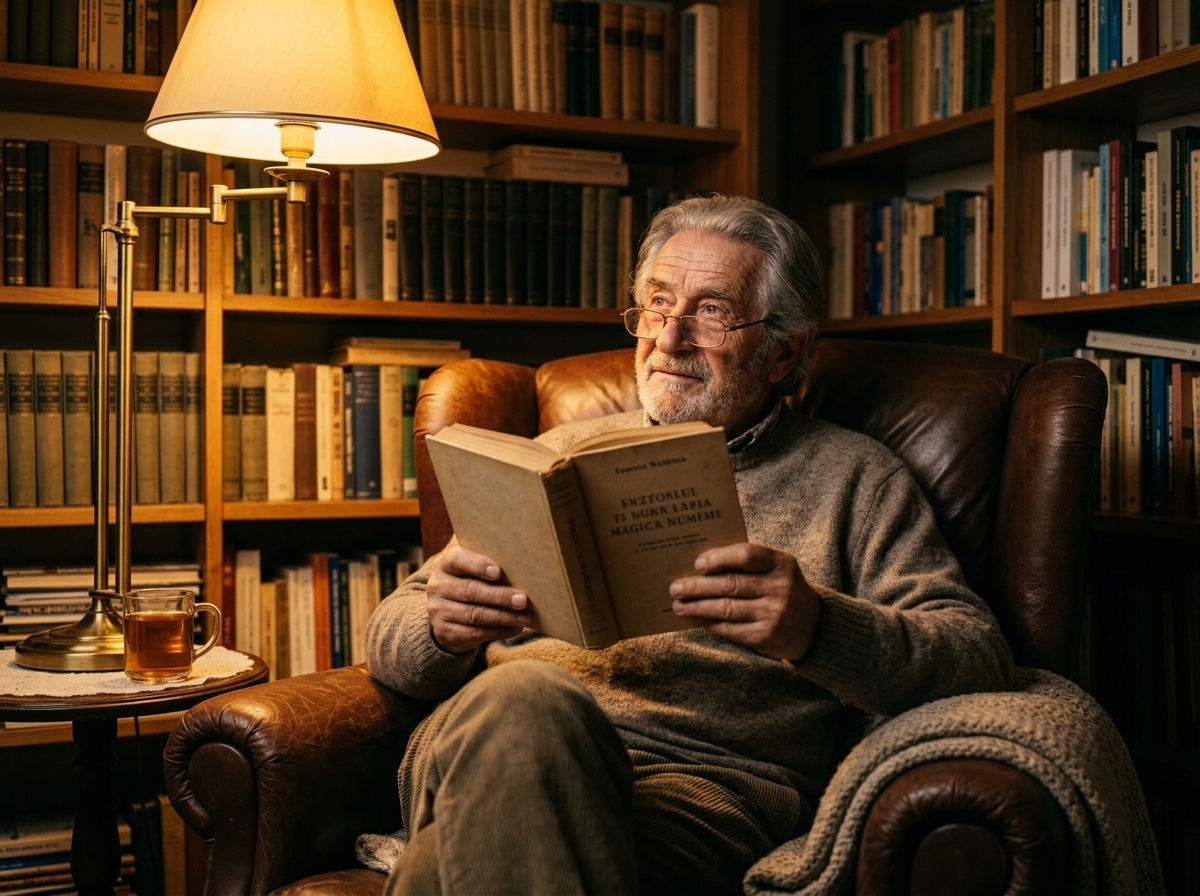 Portret editorial de seară, lumină caldă